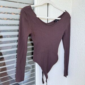 brown long sleeve bodysuit